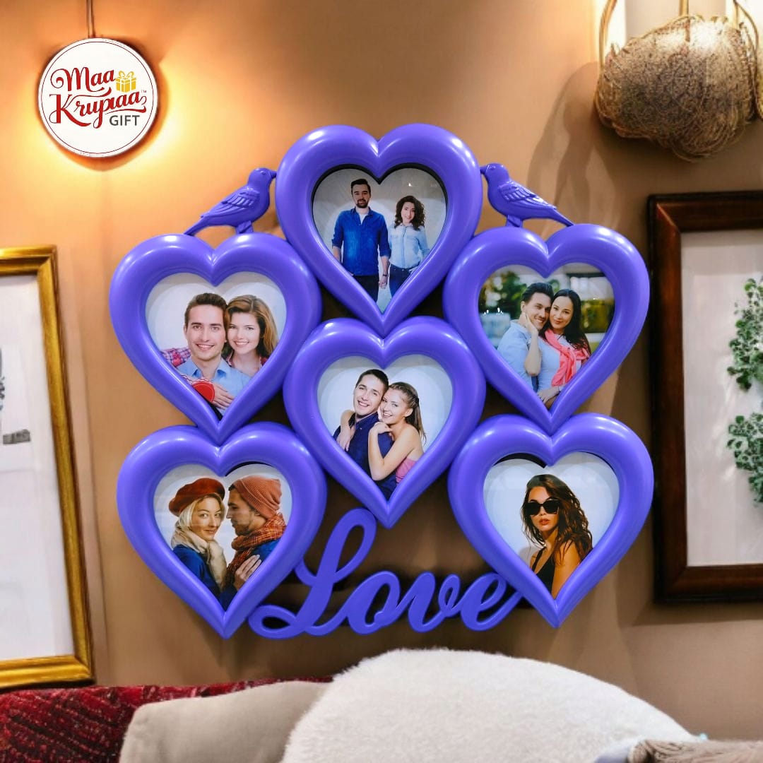 PREMIUM 6 PHOTOS BLUE COLOUR LOVE PHOTO FRAME 1288