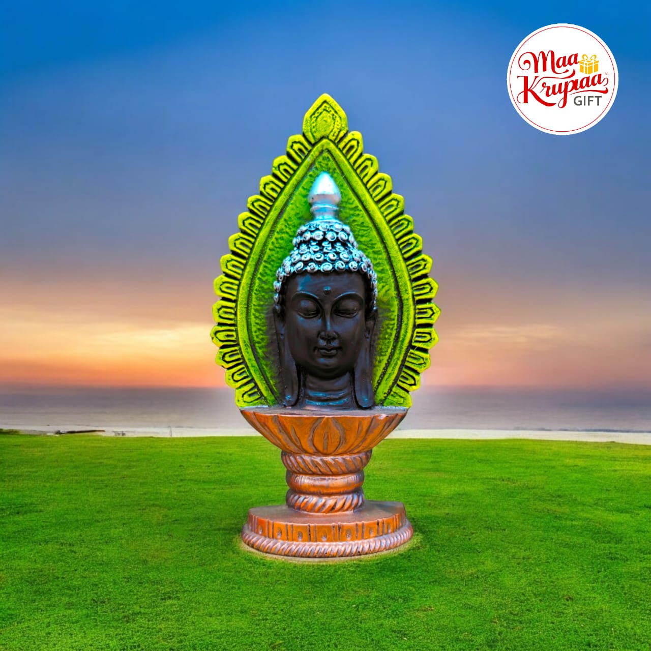 GREEN BUDDHA HEAD SHOWPIECE 871