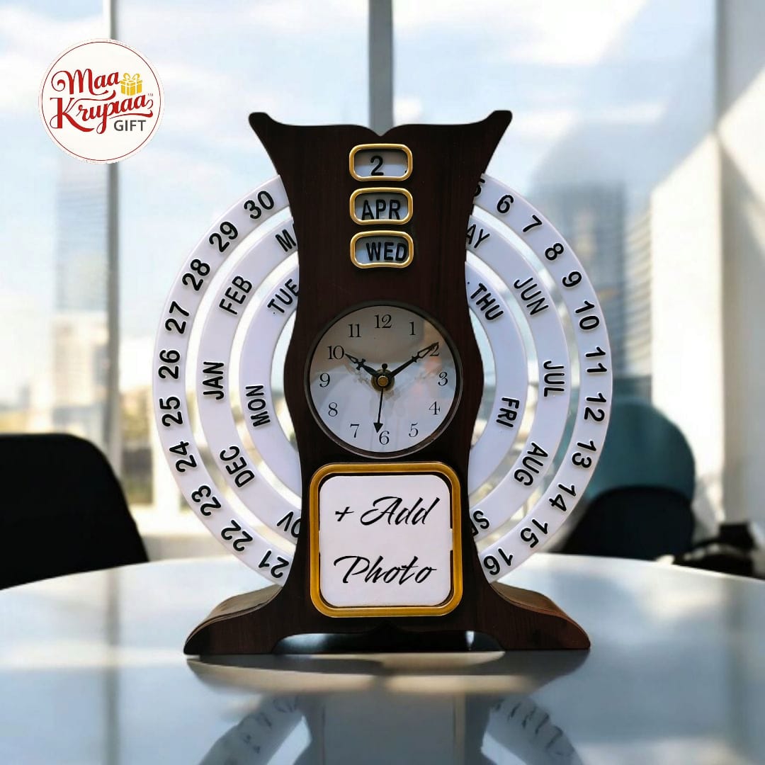 UNIQUE DAY,DATE AND MONTH SHOWING TABLE CLOCK gift014