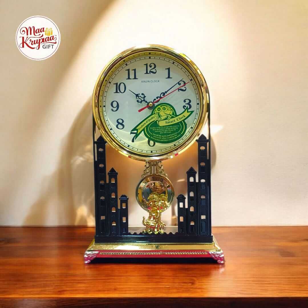 PREMIUM GOLDEN COLOURED DIAL TABEL CLOCK 804