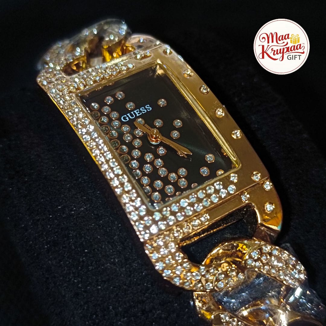 PREMIUM DIAMOND SHADED GOLD COLOUR GUESS LADIES WATCH 739