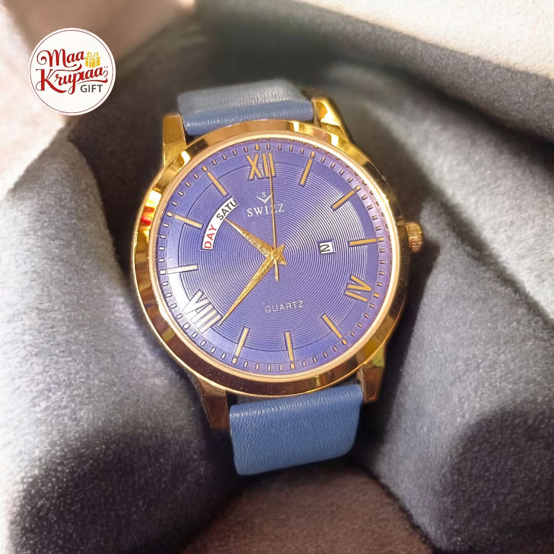 SWIZZ QUARTS DAY DATE MENS WATCH 1077