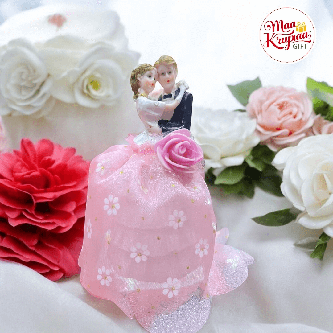 PINK COLOUR DRESSED GIRL WITH BLACK OUTFIT BOY DANCING LOVE STATUE L44