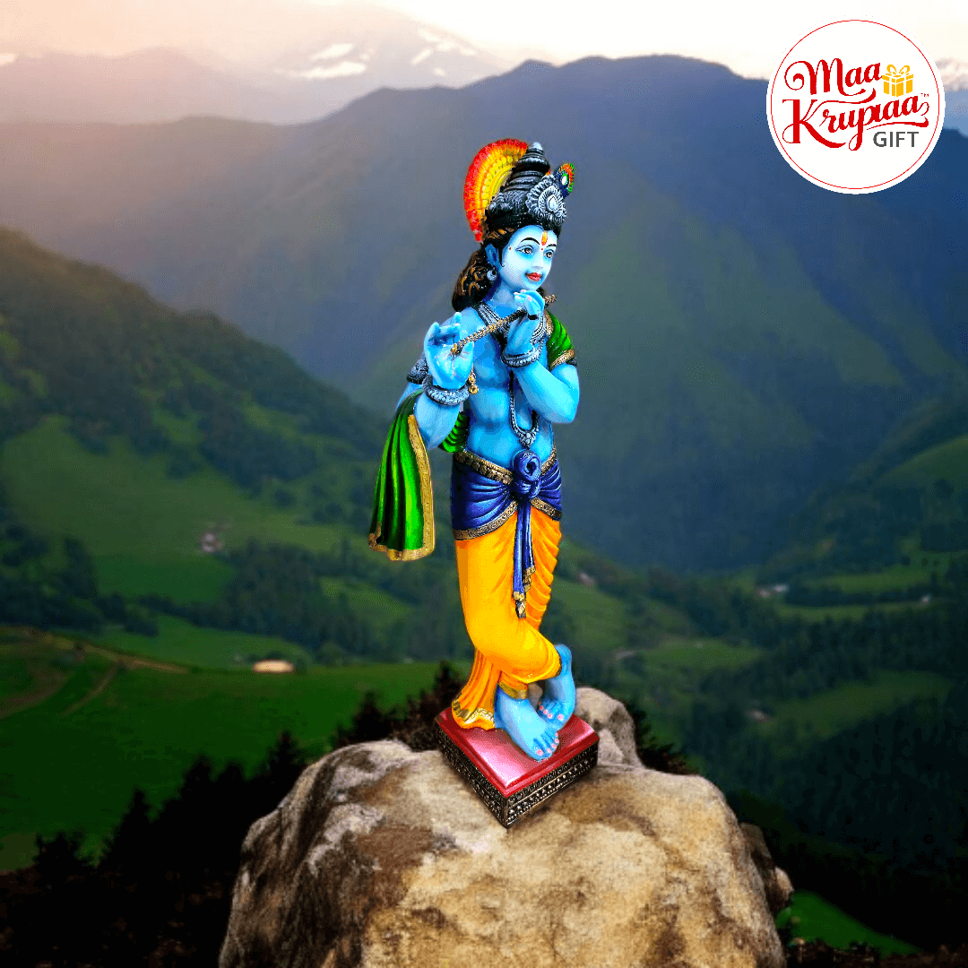 KRISHNA JI MULTI COLOUR WASHEBAL STANDING IDOL0222