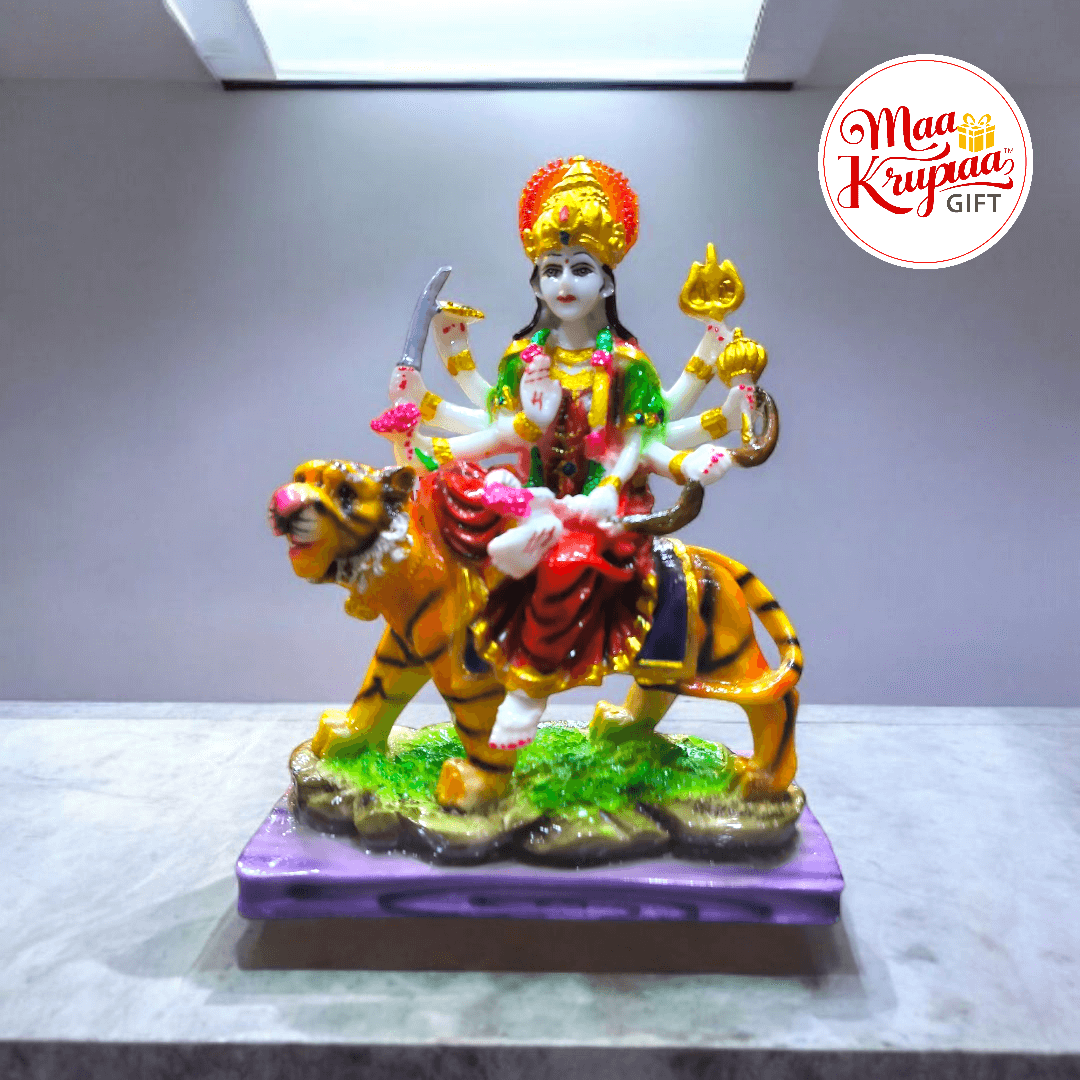 DIVINE DURGA MATA IDOL SITTING ON TIGER AMB 1850