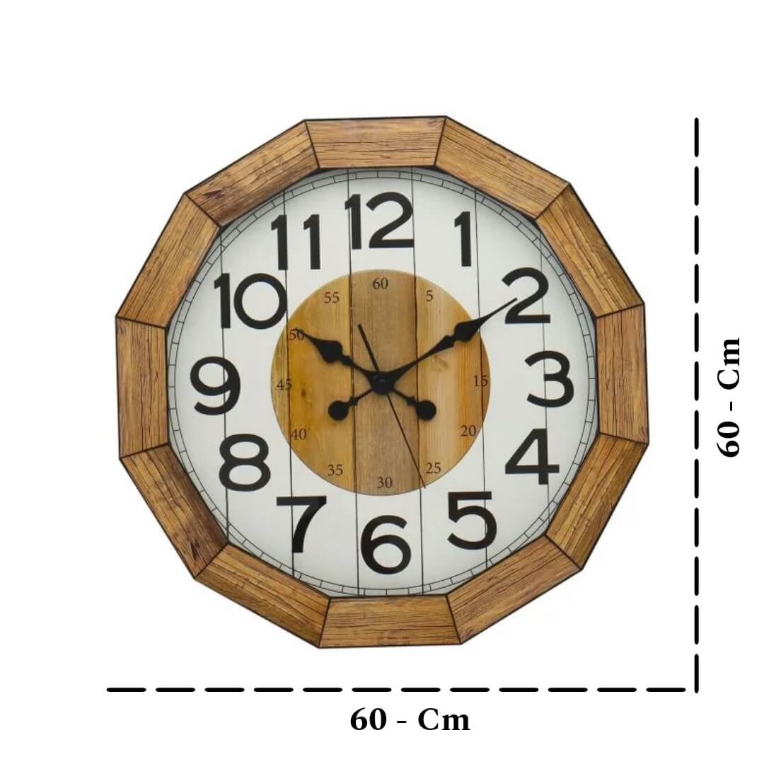 WOODEN WALL CLOCK BIG NUMBERS DIGITAL PRINT 959