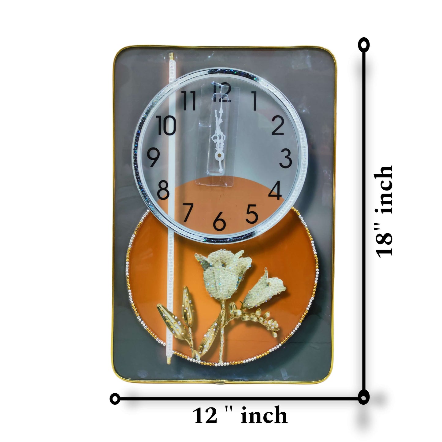 SQUARE SHAPE BUBBLE SHADED WALL CLOCK 808