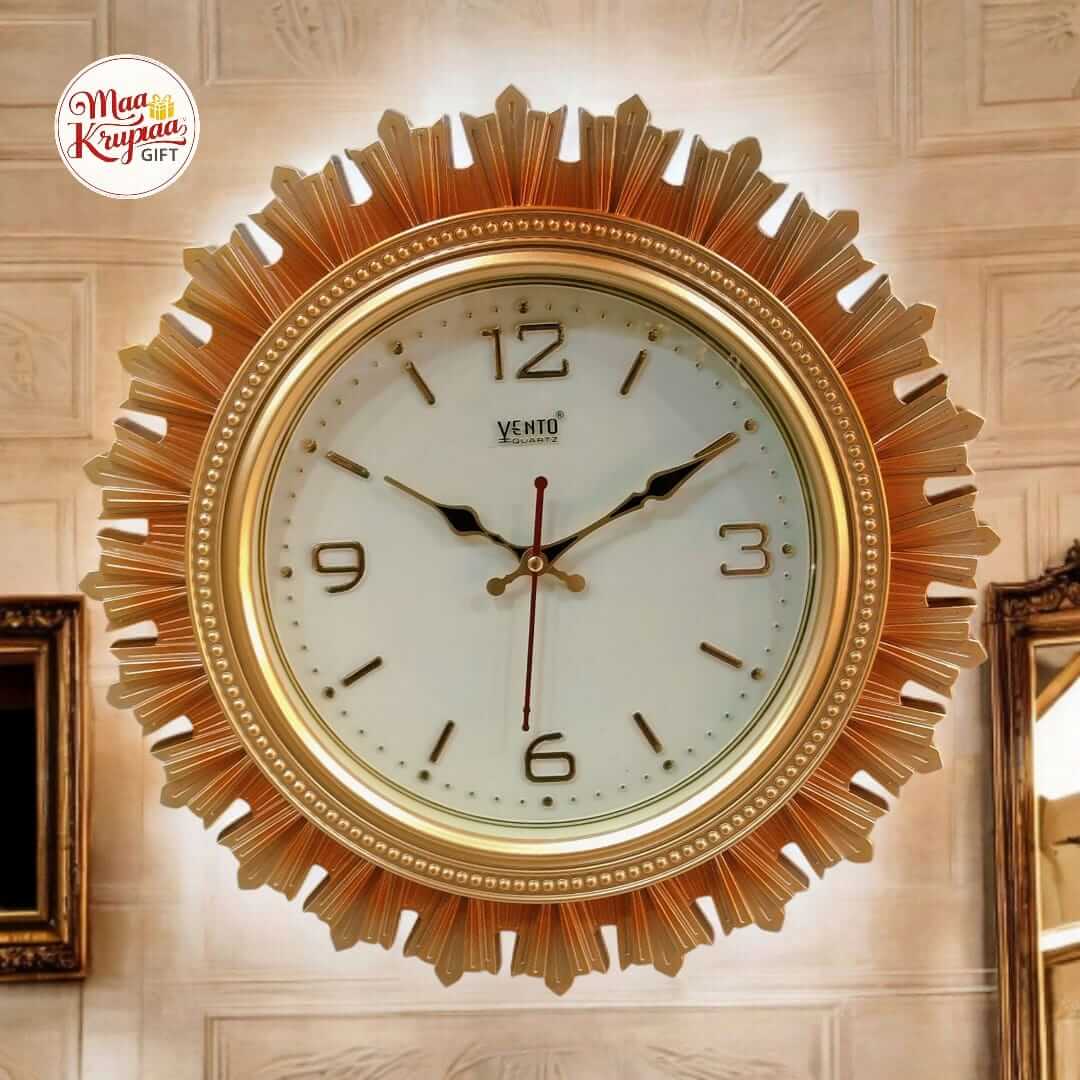 PREMIUM ROSE GOLD COLOURED WITH UNIQUE SHAPED VENTO QUARTERS WALL CLOCK805