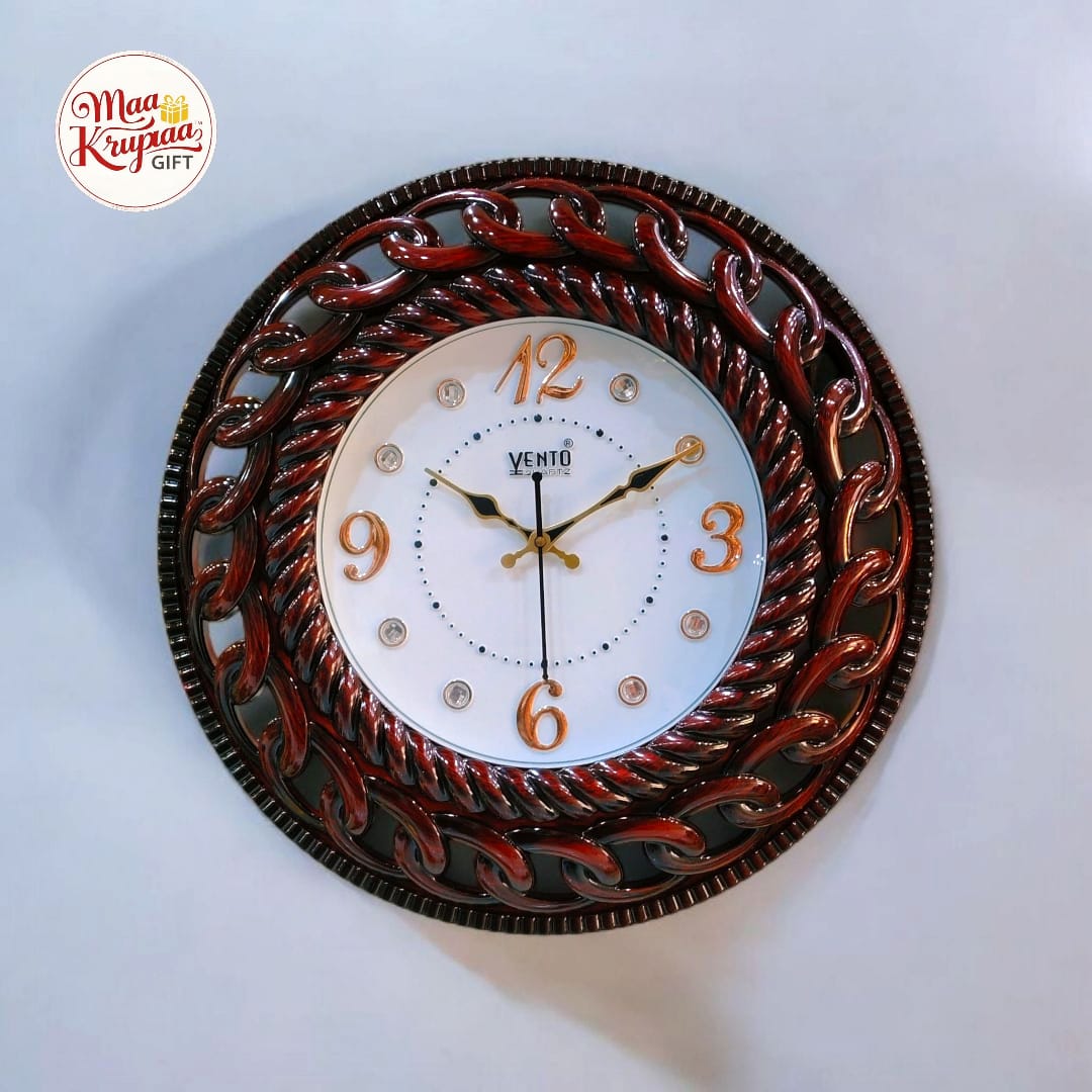 BROWN COLOURED UNIQUE DESIGNED VENTO QUARTZ WALL CLOCK 805