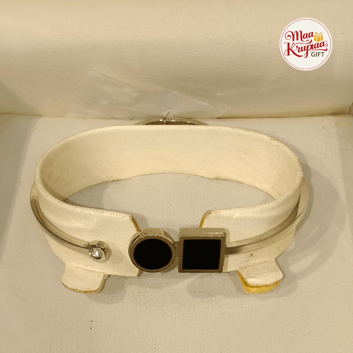 BLACK SHAPE CONTRAST METAL BRACELET 1252 J17