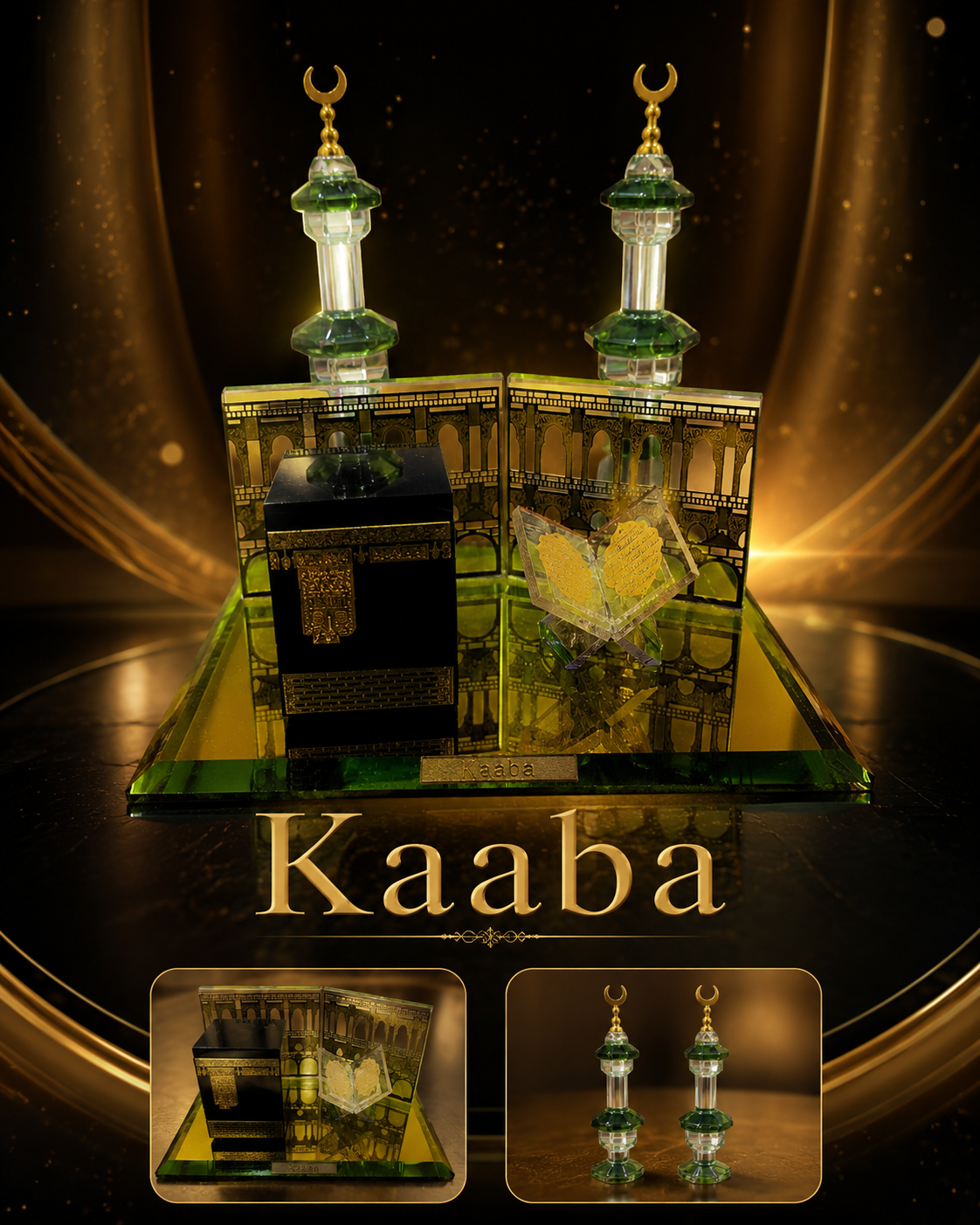BIG SIZE KAABA GLASS HIGH PRIMIUM FINISHING SHOWPIECE WITH PRIMIUM BOX MK205