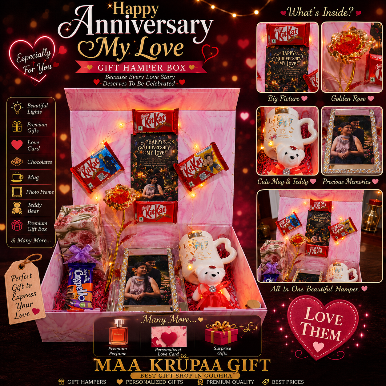 HAPPY ANNIVERSARY MY LOVE GIFT HAMPER PERSONLIZED BOX