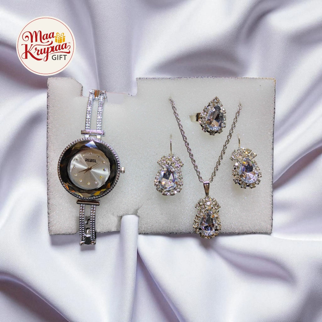 DESIGNER WATCH WITH JEWELLERY GIFT SET W67