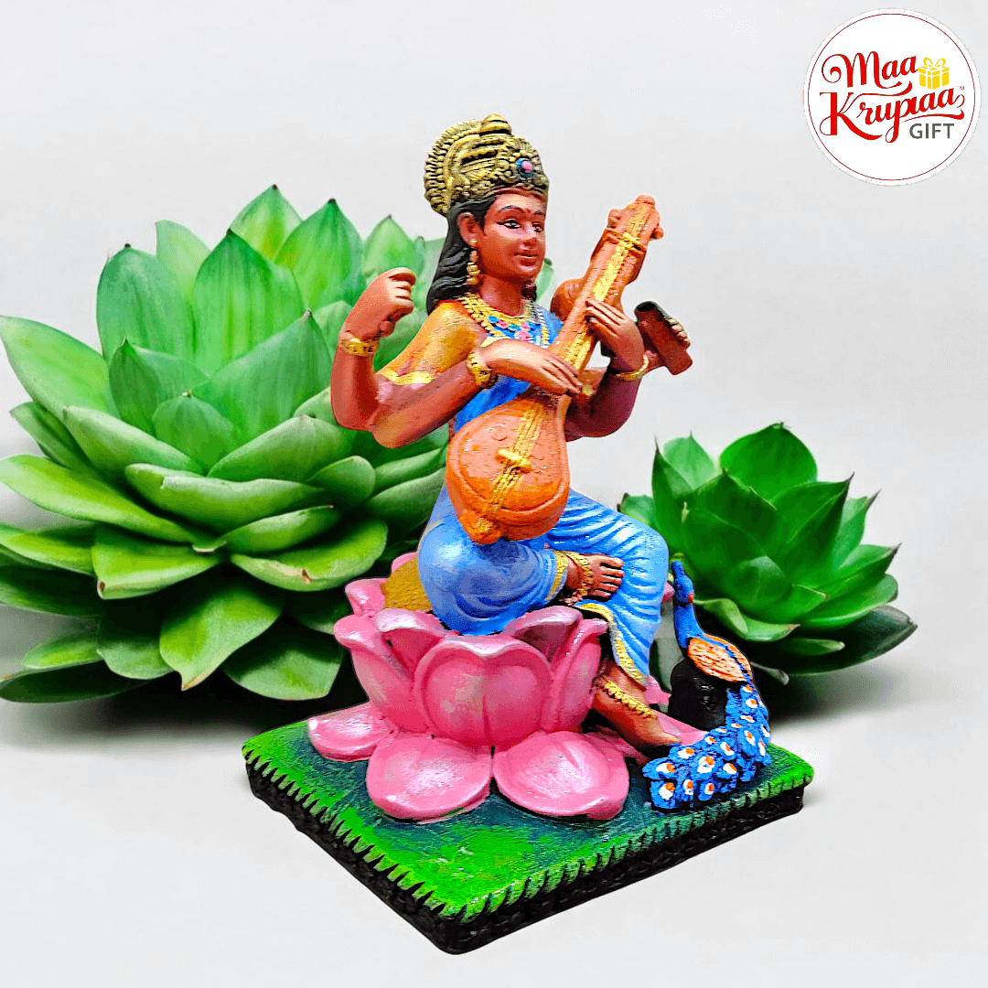 MULTICOLOUR SARASWATI MATA WASHABLE IDOL 875