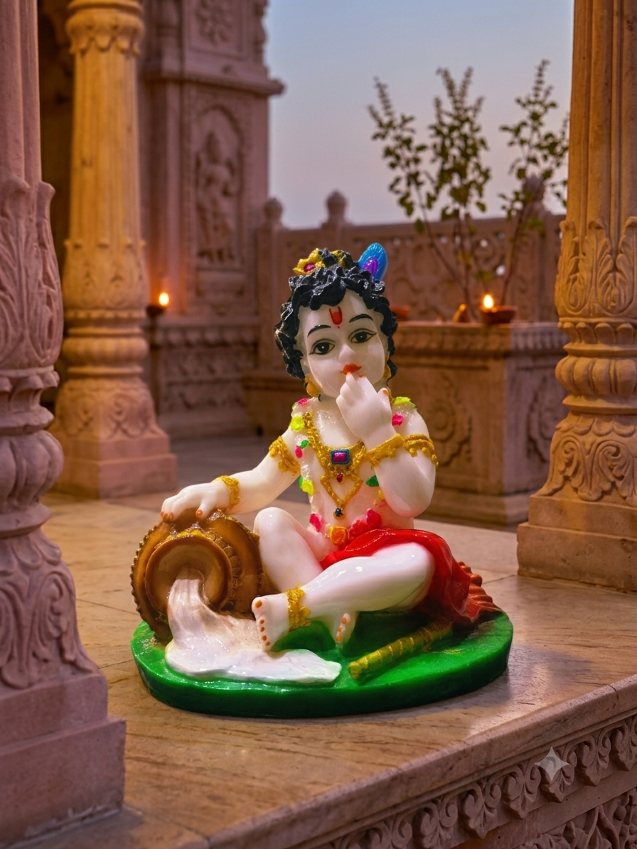 LADDU GOPAL EATING MAKHAN DIVINE IDOL RK014