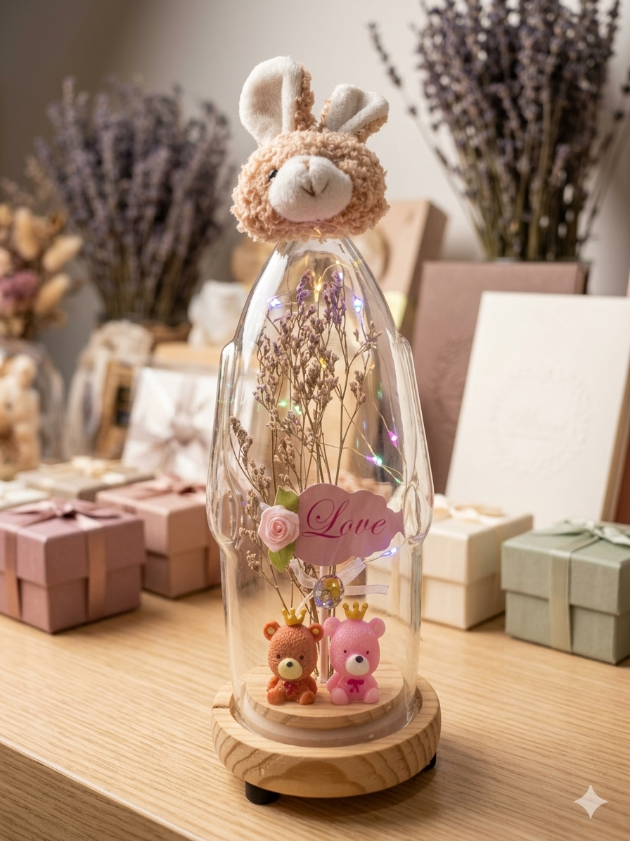 Glowy Bunny Bottle Love Showpiece ( LS65 )