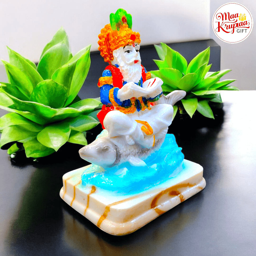 PREMIUM JHULELAL JI WASHEBAL MULTI COLOUR 4INCH BIG BLUE COLOUR SHADED 1307