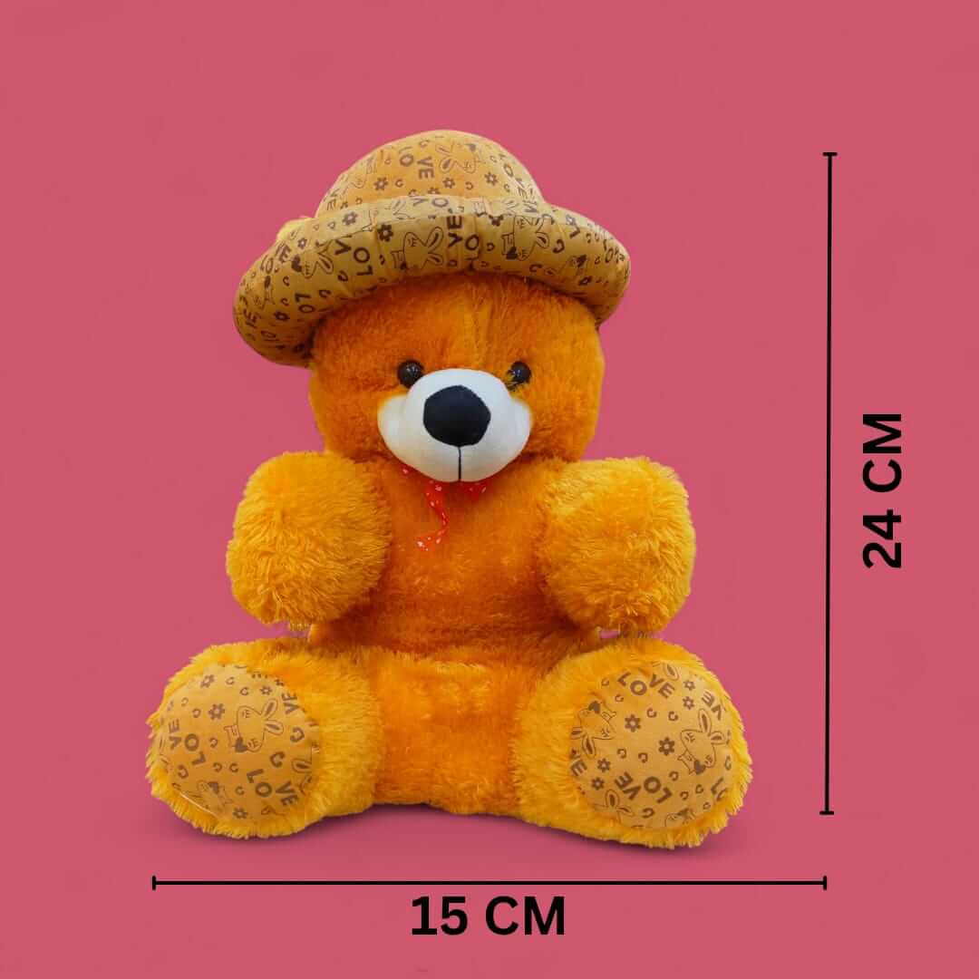 CUTE ORANGE TEDDY BEAR WITH HAT 1392