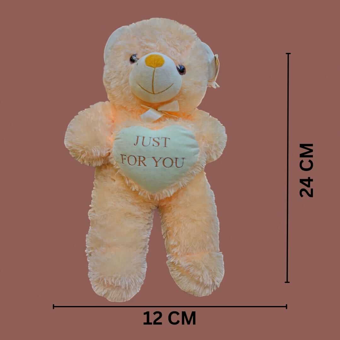 LIGHT PEACH TEDDY BEAR WITH HEART PILLOW 1394
