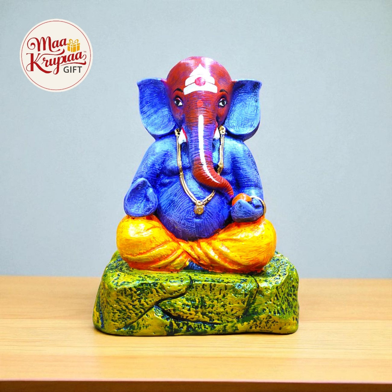 MEDITATING BLUE GANESHA PREMIUM IDOL W139