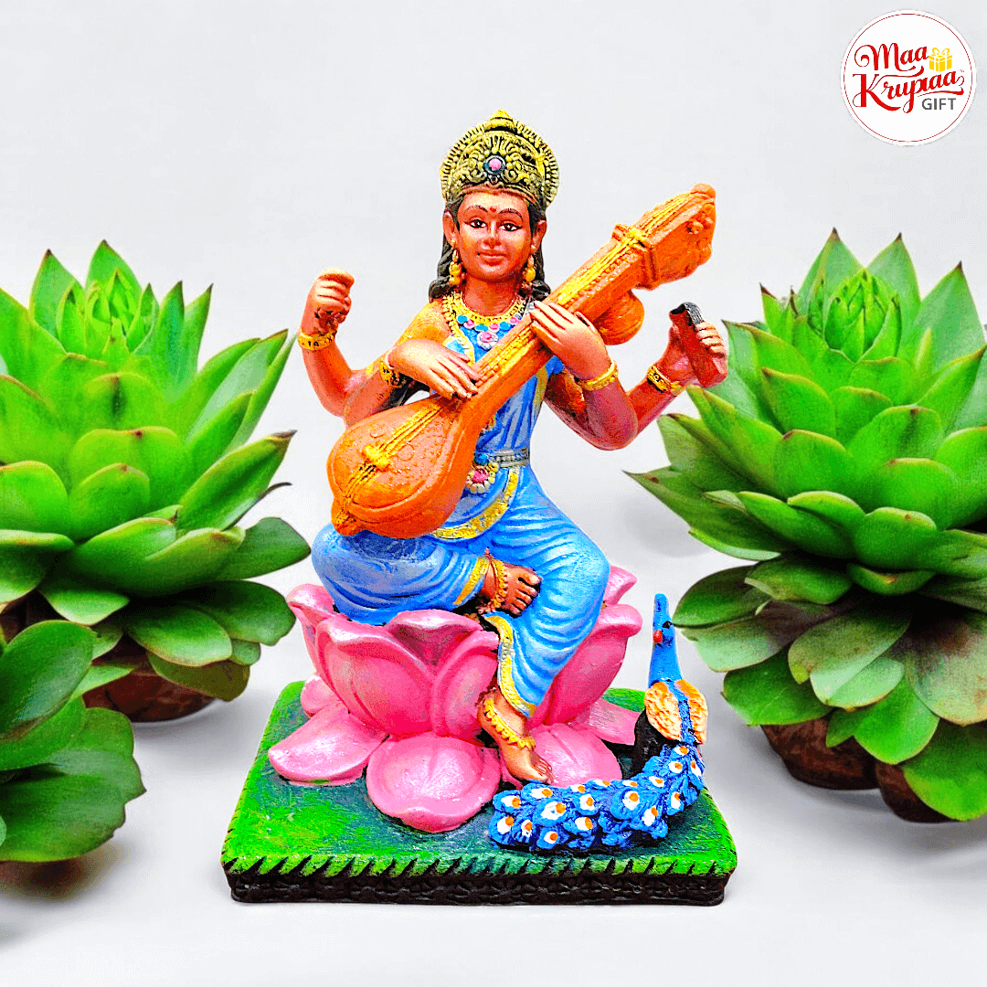 MULTICOLOUR SARASWATI MATA WASHABLE IDOL 875