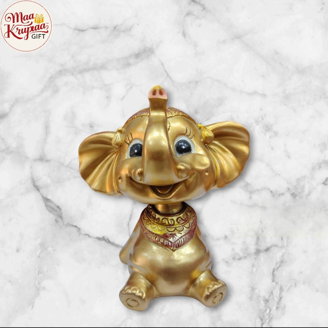 Gold Happy Elephant Decorations Ornament W330