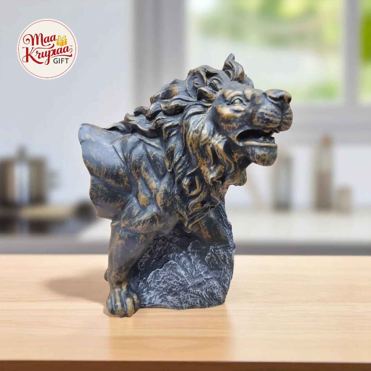 BLACK & GOLDEN ROARING LION PREMIUM SHOWPIECE 470