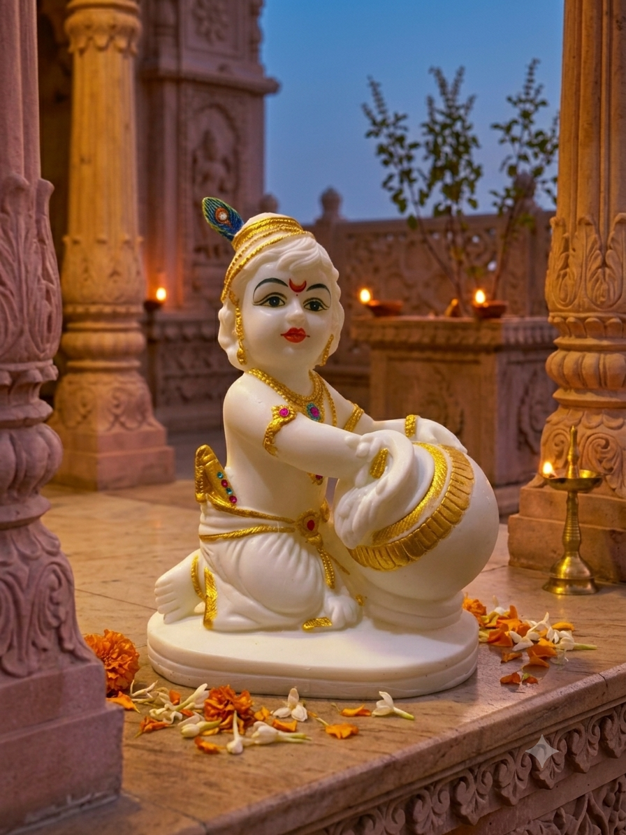 LADDU GOPAL DIVINE IDOL WHITE COLOR RK015