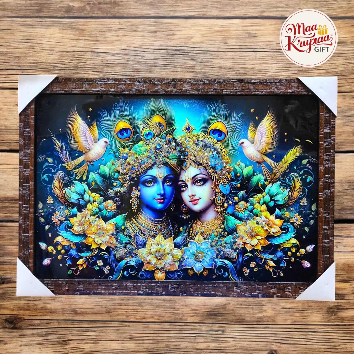 RADHA KRISHNA DIVINE PEACOCK AURA PREMIUM HOME DECOR WALL FRAME
1338 A27