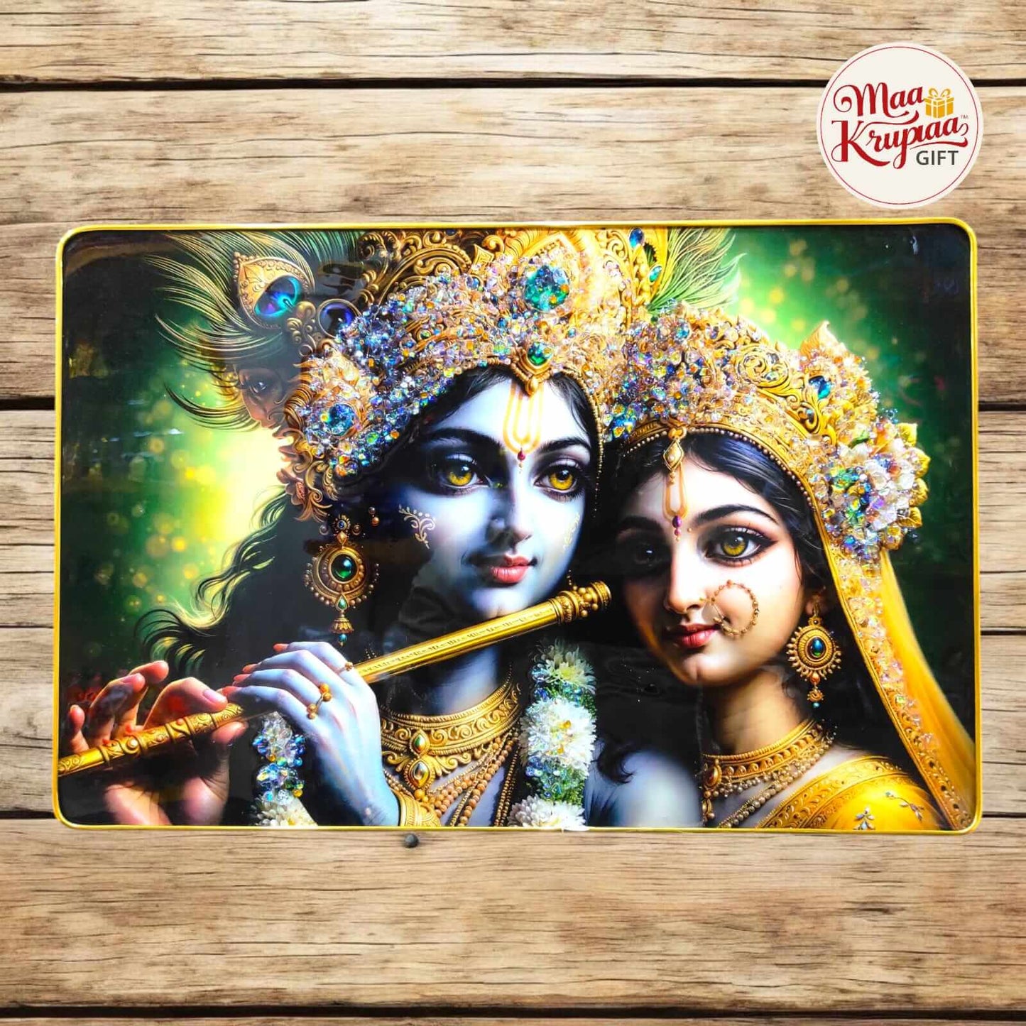 DIVINE RADHA KRISHNA FLUTE LOVE PRIMUME HOME DECOR WALL FRAME 811