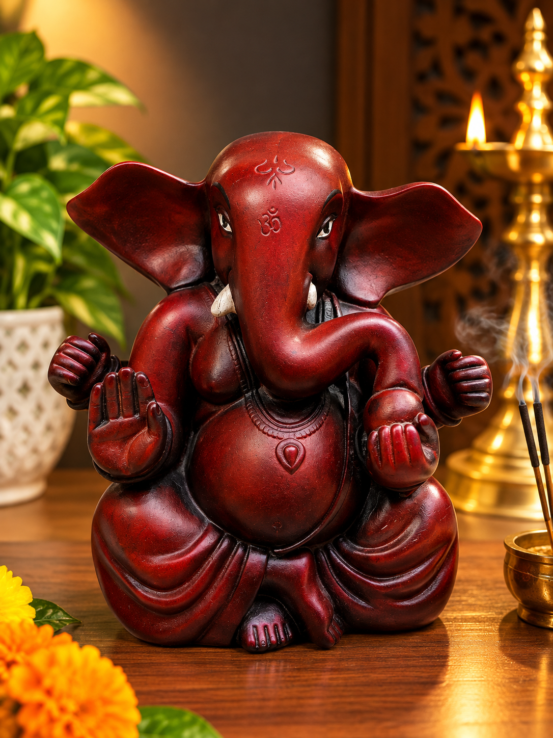 BROWN EDITION PRIMIUM GANESH JI IDOL SHOWPIECE GS017