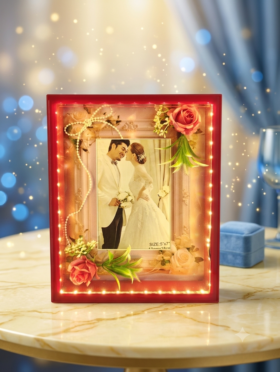 RED COLOUR WITH BEAUTIFUL ROSE DECORATIVE PHOTO FRAME LF14