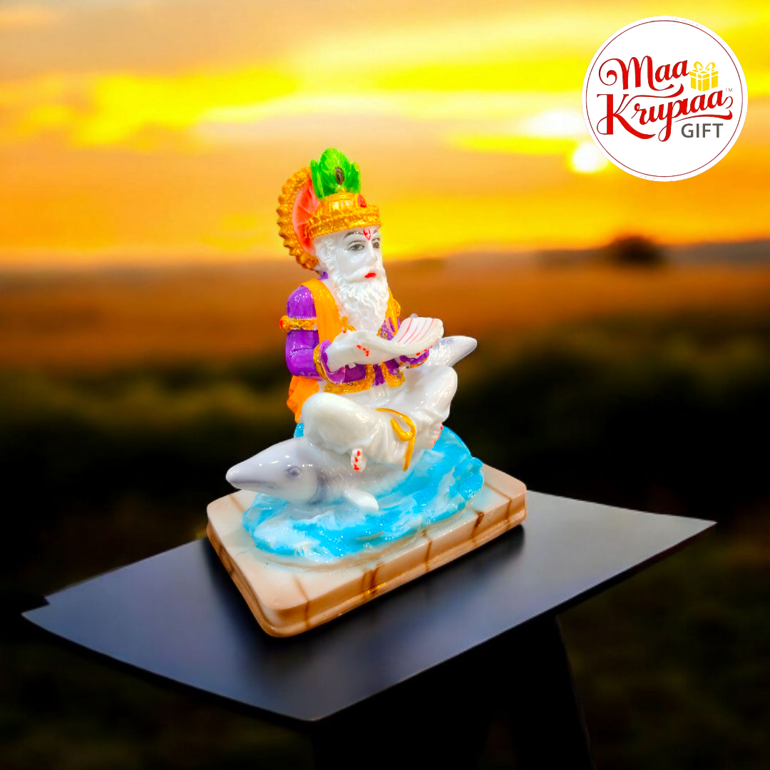 JHULELAL SAI JI PURPLE COLOUR HIGH FINISHED 6INCH BIG IDOL 373