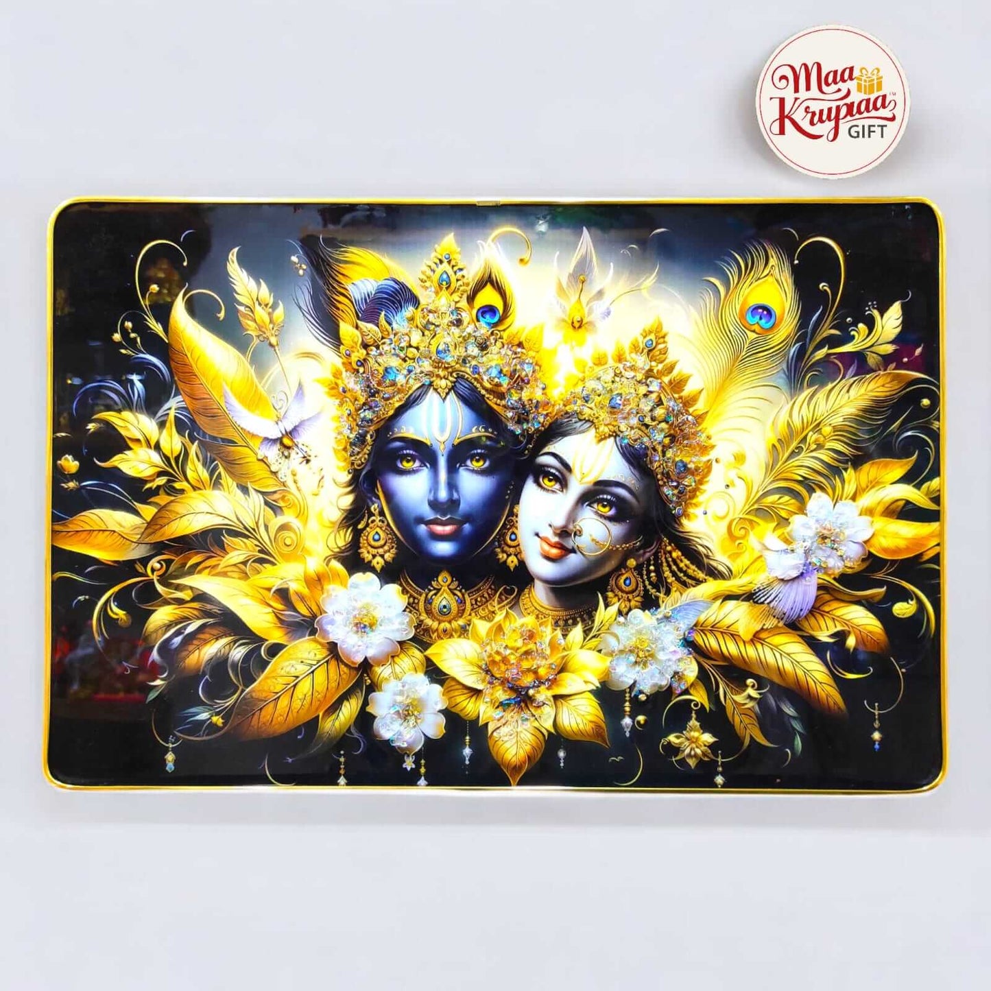 GOLDEN DIVINE RADHA KRISHNA PRIMUME HOME DECOR WALL FRAME 811