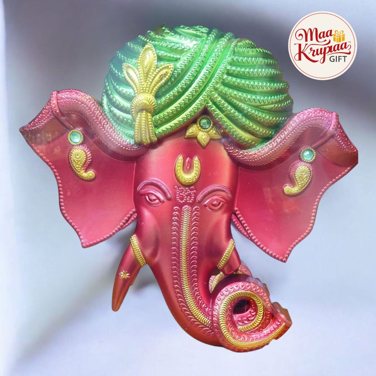 ROYAL BLUE AND GOLD COLOUR TURBANED GANESH JI WALL FRAME 811