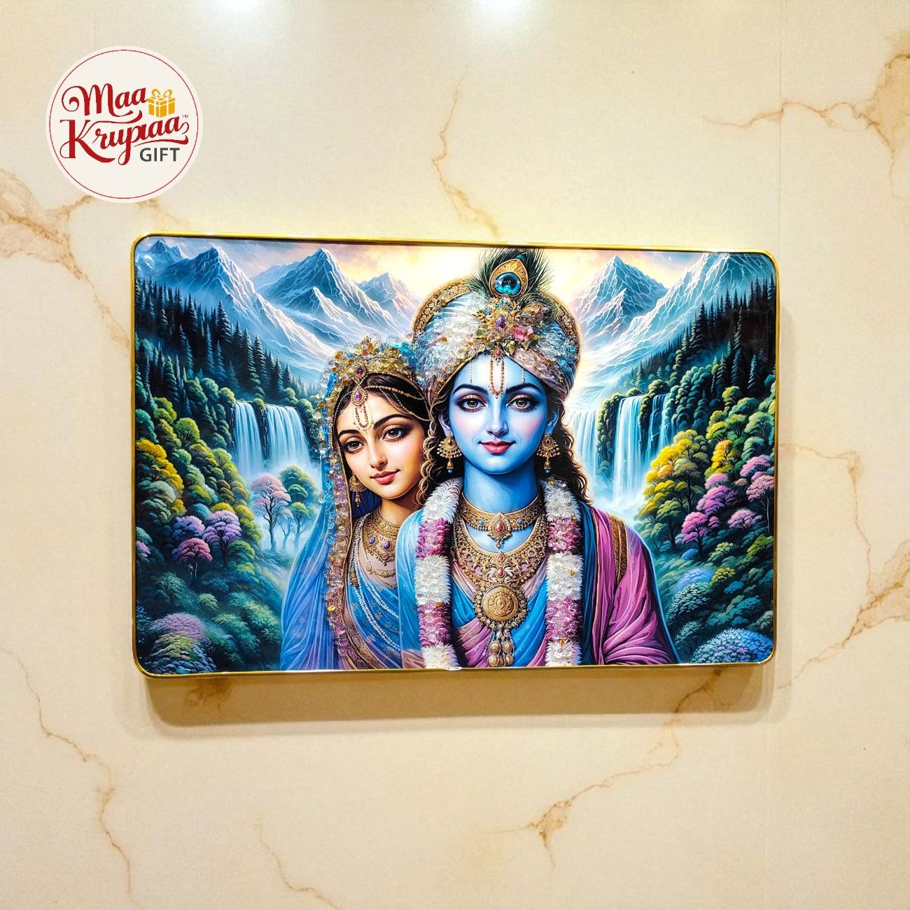 PREMIUM RADHA KRISHNA WALL FRAME W128