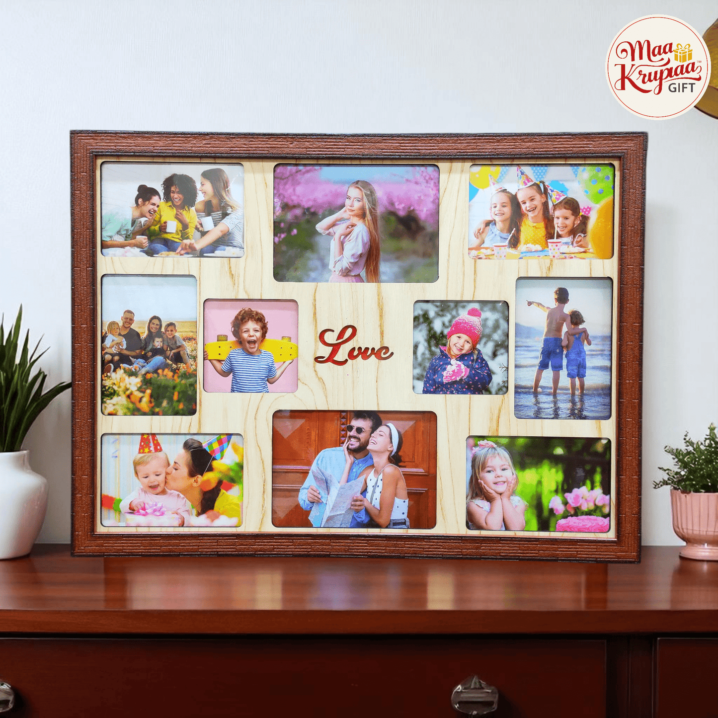 MULTI-PHOTO COLLAGE FRAME WITH "LOVE" 1293 W16