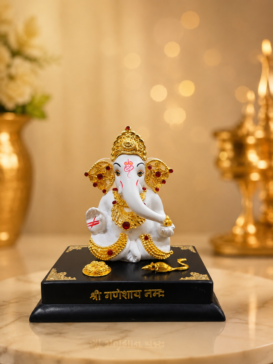 HIGH PRIMIUM FINISHING GANESH JI WHITE COLOUR IDOL MK667