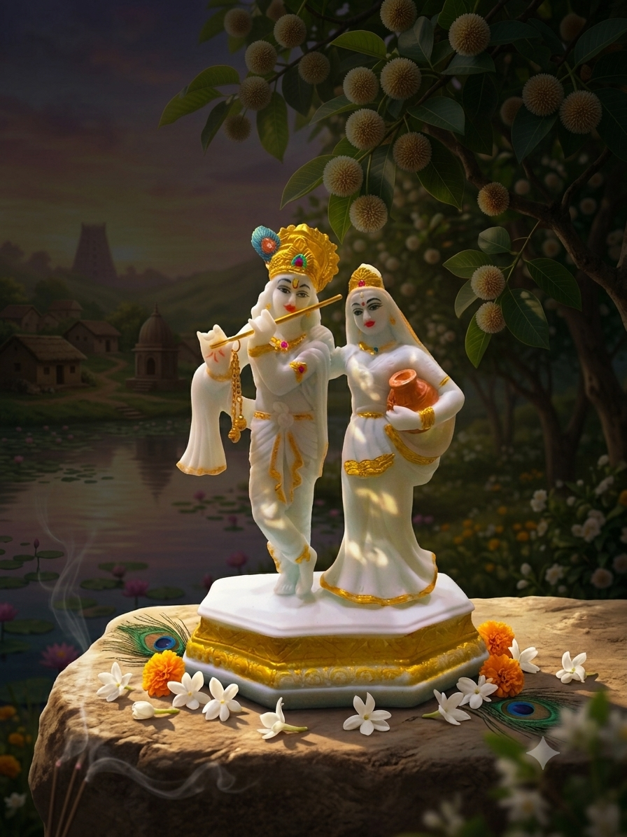 RADHA KRISHN DIVINE IDOL WHITE COLOR RK02