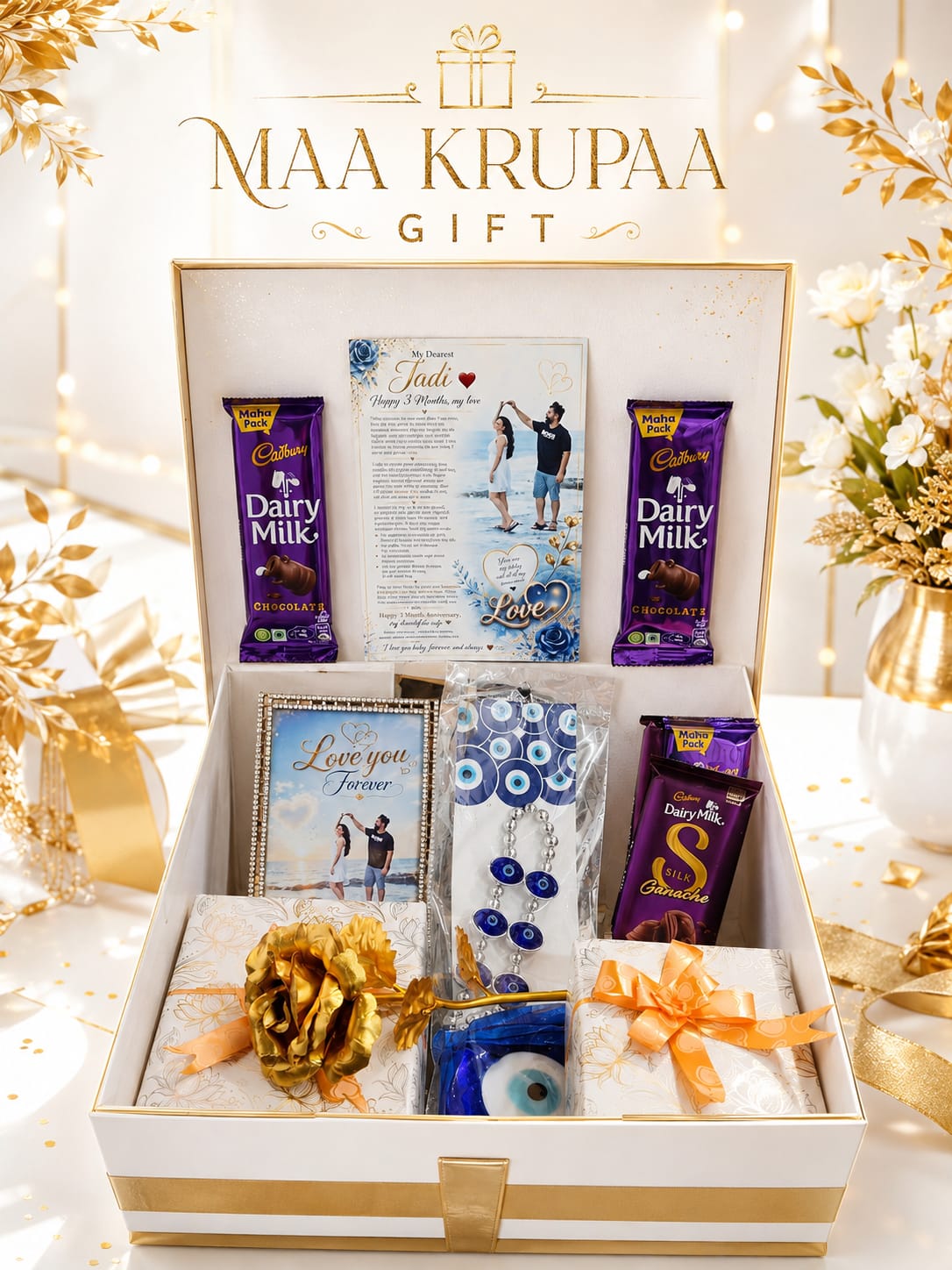 HAPPY ANNIVERSARY GIFT HAMPER LOVE WITH CARD AND MANY GIFTS
