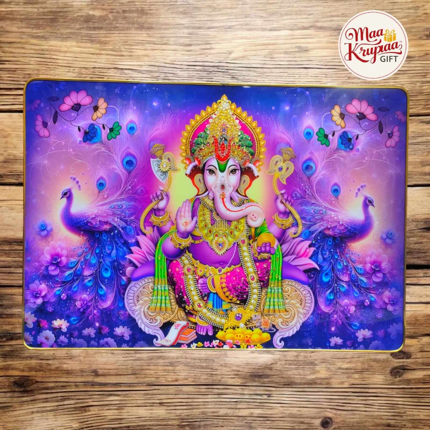 GANESH MOUSE PAD WITH PEACOCK DESIGN PRIMIUM HONE DECOR WALL FRAME 1034 D1