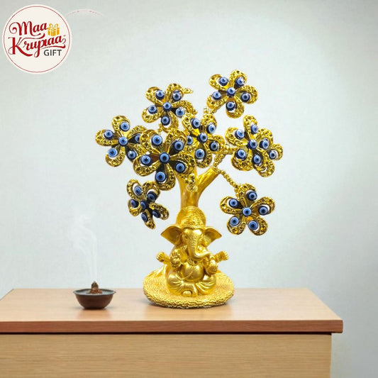 Golden Ganesh Evil Eye Tree ShowpieceW181