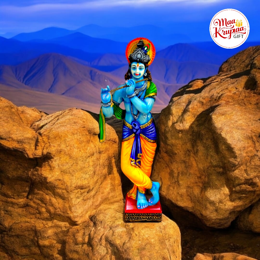 KRISHNA JI MULTI COLOUR WASHEBAL STANDING IDOL0222