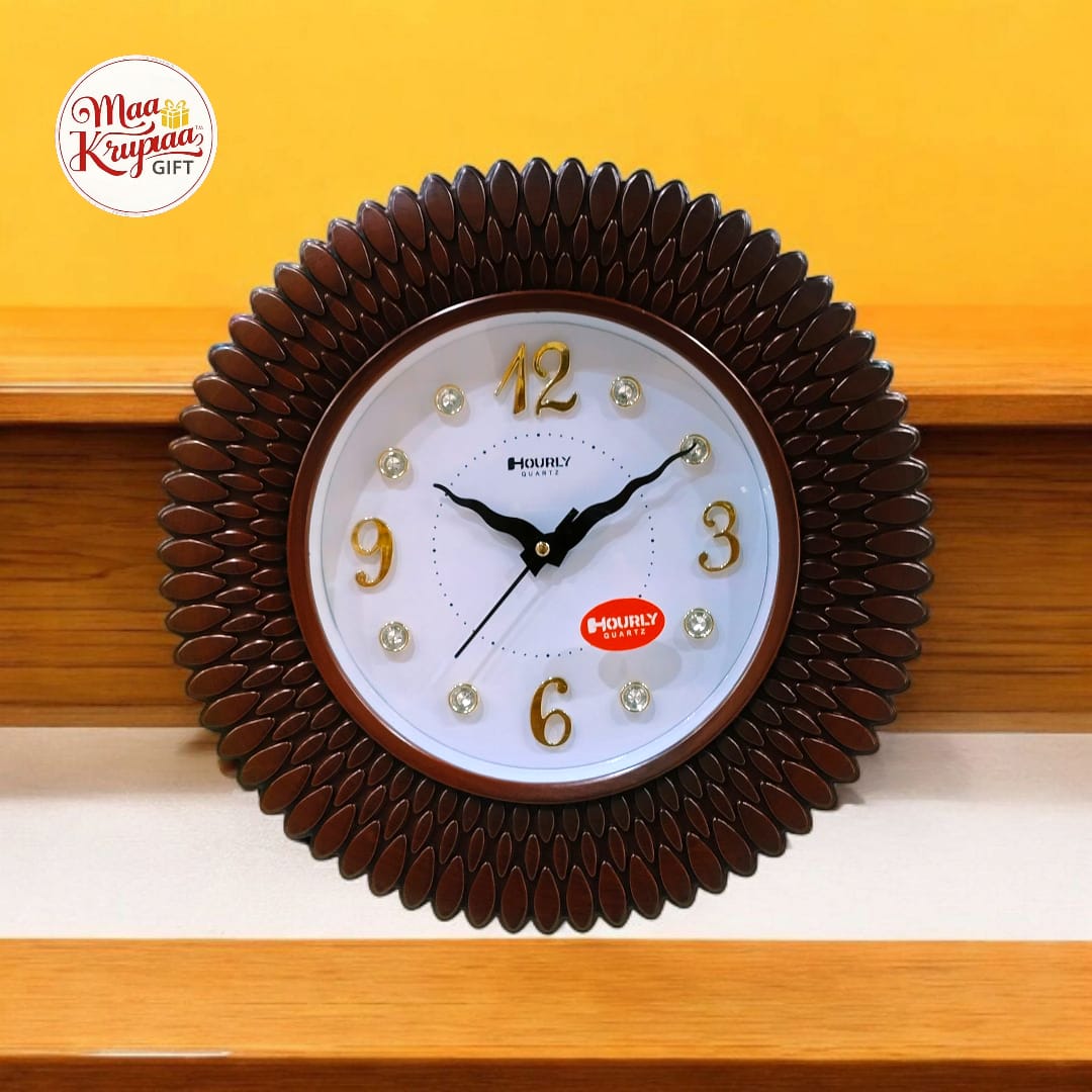 UNIQUE SHAPED BROWN COLOUR HOURLY QUARTZ WALL CLOCK 799 (Copy)