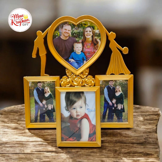 4 PHOTOS GOLDEN COLOUR LOVE COUPLE BEAUTIFUL PHOTO FRAME 317