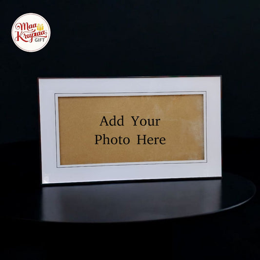 WHITE COLOUR BORDER UNIQUE GLASS PHOTO FRAME 1069