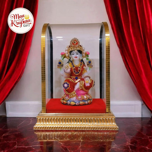 UNIQUE DIAMOND COATING LAXMI MATA JI GOLDEN CABINET IDOL 902