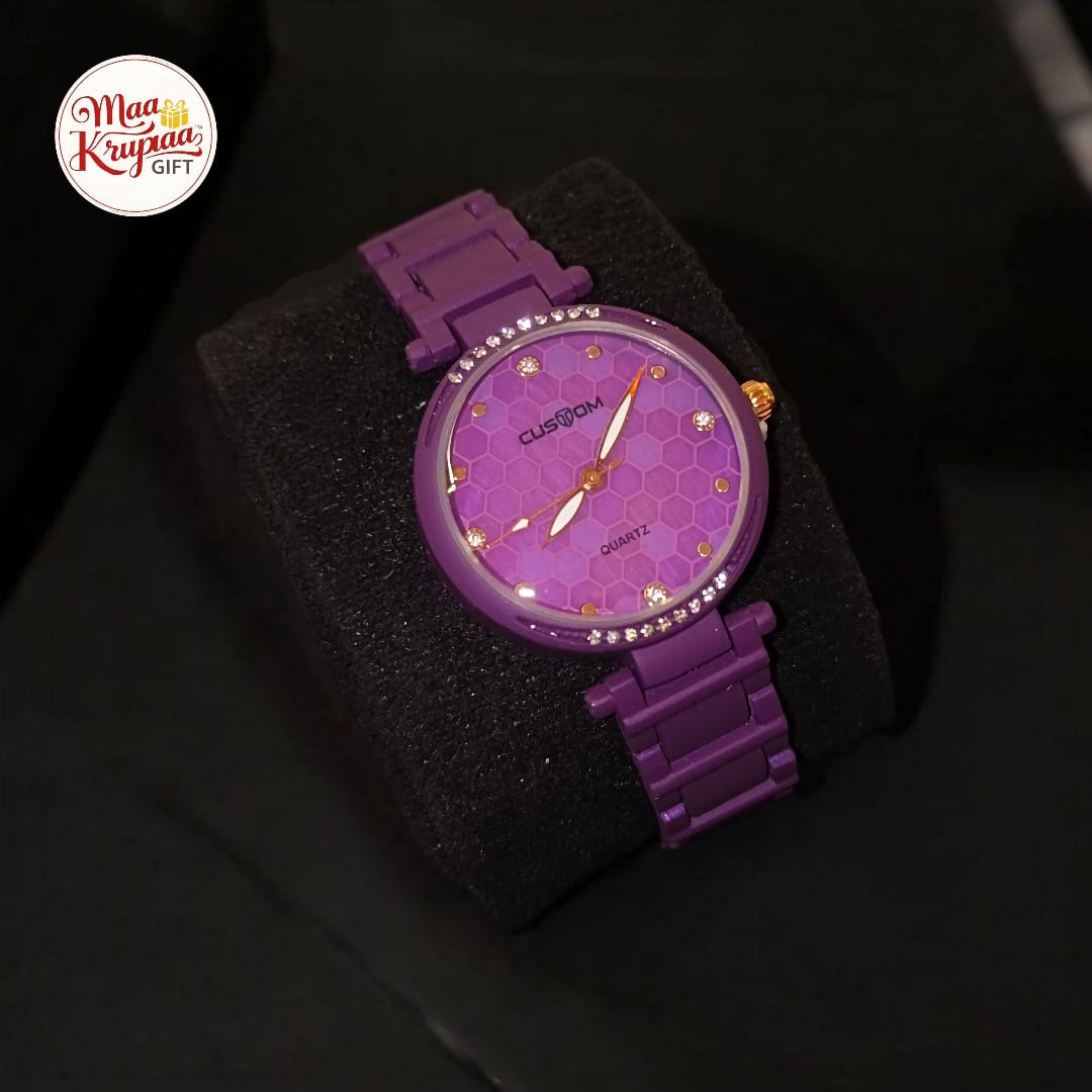 PREMIUM PURPLE COLOUR SHADED COUSTOM CHAIN WATCH 266