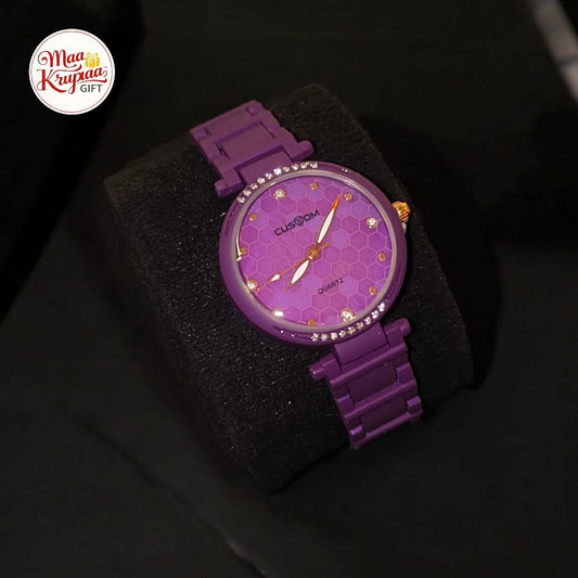 PREMIUM PURPLE COLOUR SHADED COUSTOM CHAIN WATCH 266