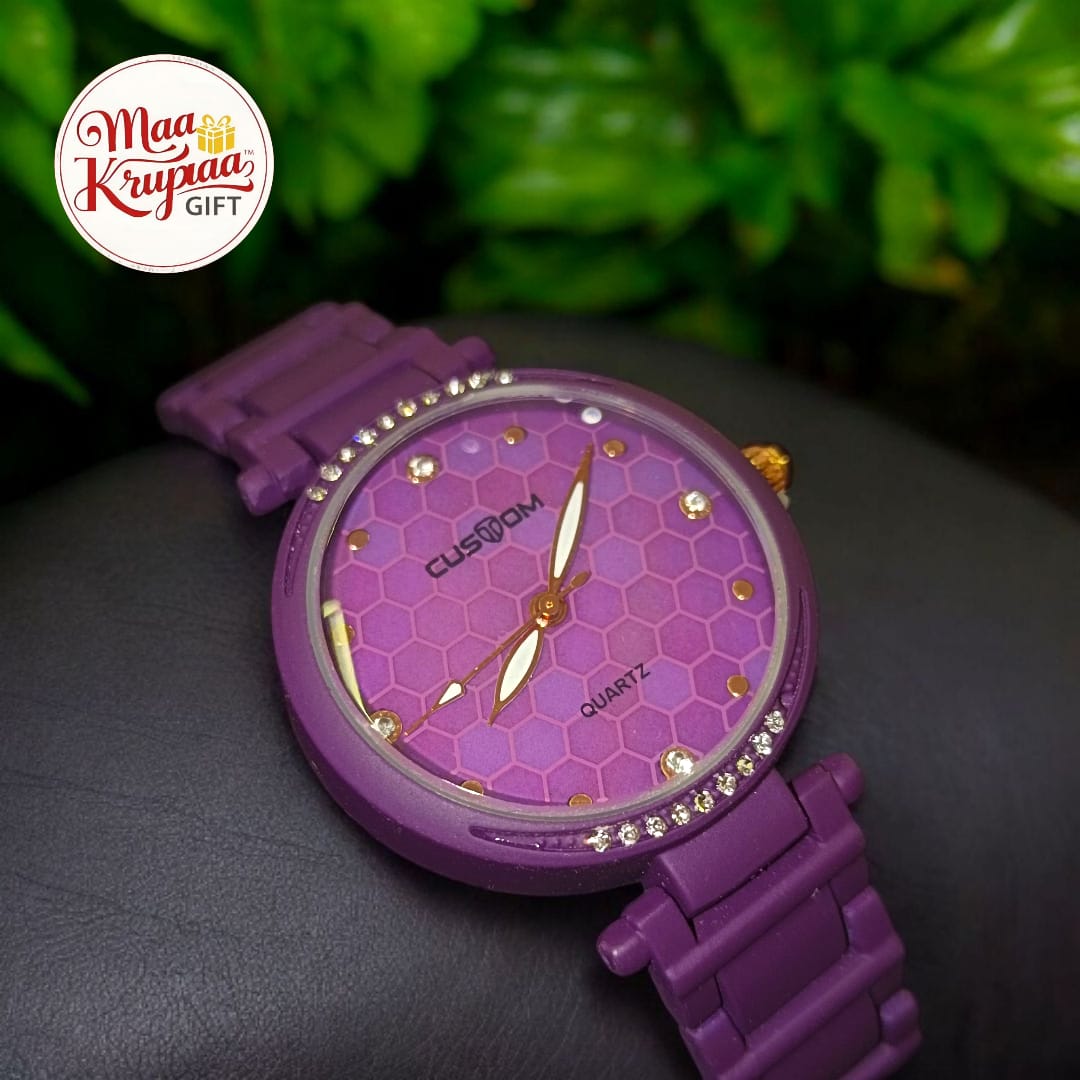 PREMIUM PURPLE COLOUR SHADED COUSTOM CHAIN WATCH 266
